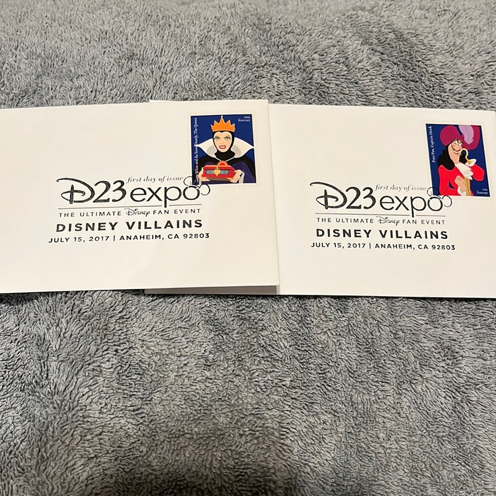 D23 set of 10 first day issue Disney Villains 2017 Anaheim,Ca envelopes MINT